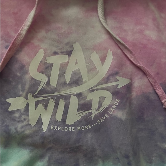 NWOT Save Lands Stay Wild Oversized Sweatshirt Size S Tye Dyed - Picture 3 of 6